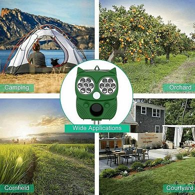 Solar Ultrasonic Animal Repeller Outdoor Pest Deterrent Garden Device