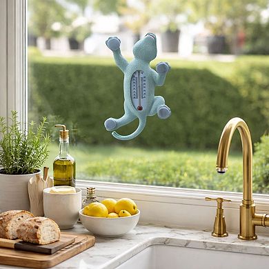Outdoor Window Thermometer Lizard Gecko Shape Self Adhesive Peel Stick