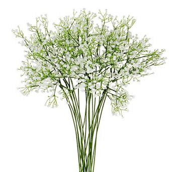 Pack of 12 Artificial Baby Breath Flowers White Gypsophila Real Touch