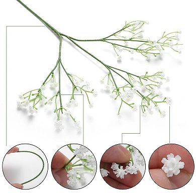 Pack of 12 Artificial Baby Breath Flowers White Gypsophila Real Touch