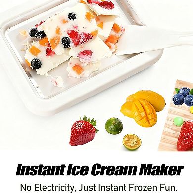 Rolled Ice Cream Maker Instant Freeze Tray with Scrapers DIY Dessert Kit