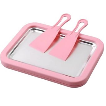 Rolled Ice Cream Maker Instant Freeze Tray with Scrapers DIY Dessert Kit