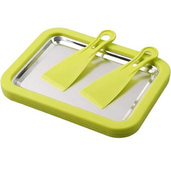 Rolled Ice Cream Maker Instant Freeze Tray with Scrapers DIY Dessert Kit