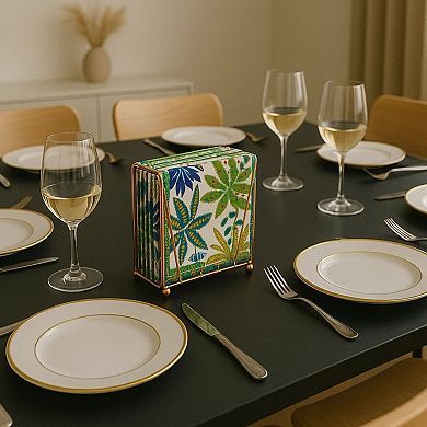 Rose Gold Napkin Holder Self Standing Kitchen Counter Tabletop Dispenser