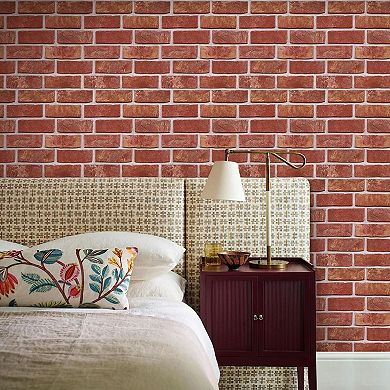 Pack of 20 3D Red Brick Wall Panels Peel and Stick Adhesive Tiles