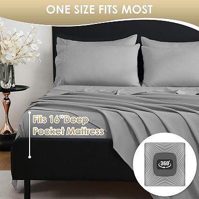 Luxury Silky Soft Bed Sheet Set, 4 Piece,Twin Size, Fits 16 inch Deep Pocket Mattresses,Wrinkle Free