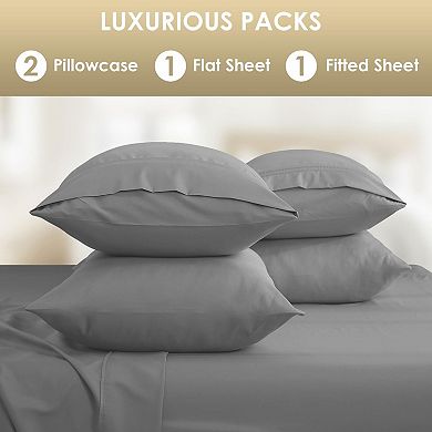 Luxury Silky Soft Bed Sheet Set, 4 Piece,Twin Size, Fits 16 inch Deep Pocket Mattresses,Wrinkle Free