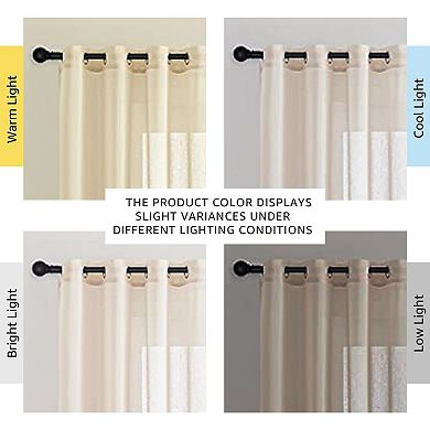 Semi Sheer Curtains 84 inches Long, Grommet Retro Linen Curtains Window Treatments Vertical 2 Panels