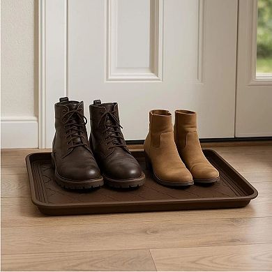 Pack of 2 Brown Boot Trays Waterproof Shoe Mats Floor Protectors