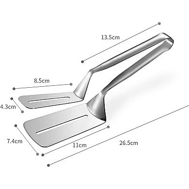 Stainless Steel 3 in 1 Cooking Tongs Spatula BBQ Steak Clamp Tool