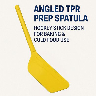 Pack of 2 Angled Spatula Hockey Stick Design TPR Baking Prep Tool