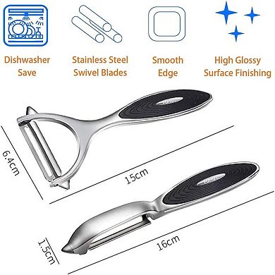 Pack of 2 Vegetable Peeler Set Y and I Shape Stainless Steel Fruit Peeler