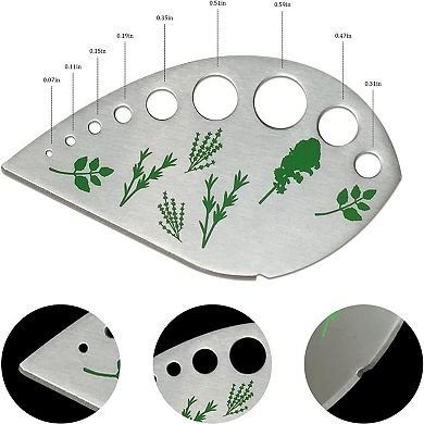Stainless Steel Herb Tool 9 Hole Leaf Peeler Kitchen Gadget