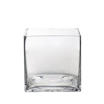 Pack of 6 Clear Glass Cube Vases 6 Inch Wedding Centerpiece Decor