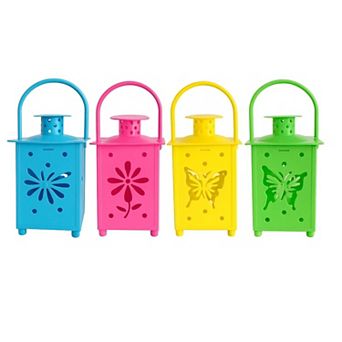 Pack of 4 LED Lanterns Tabletop or Hanging Garden Party BBQ Lights