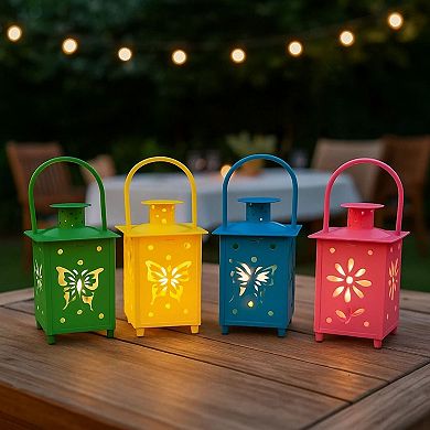 Pack of 4 LED Lanterns Tabletop or Hanging Garden Party BBQ Lights