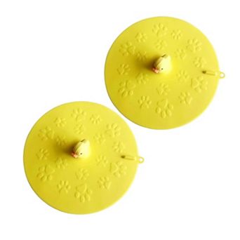 Pack of 2 Duck Silicone Drain Cover Deodorant Mat Bathtub Plug 5.9 Inch