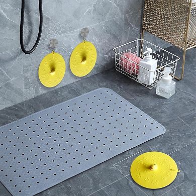 Pack of 2 Duck Silicone Drain Cover Deodorant Mat Bathtub Plug 5.9 Inch