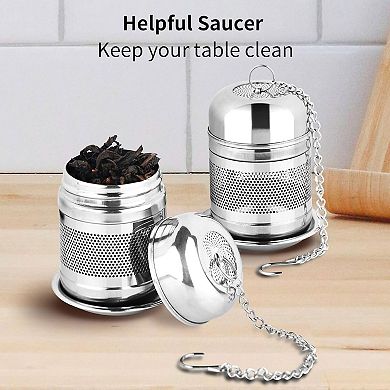 Pack of 2 Stainless Steel Tea Infuser Strainer Fine Mesh Loose Leaf Steeper
