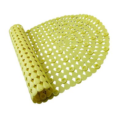 Oval Bath Mat Pear Shape Diamond Design Anti Slip Suction Yellow