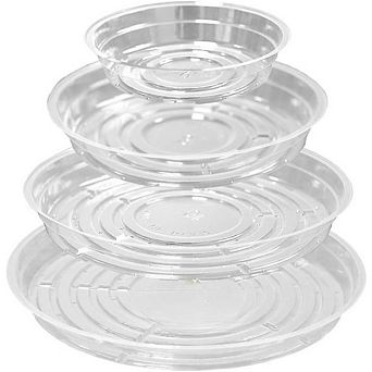 JUANWANG 20-Pack Clear Plant Saucers, 6/8/10/12 Inch Flower Pot Trays