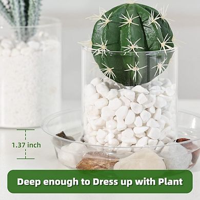 JUANWANG 20-Pack Clear Plant Saucers, 6/8/10/12 Inch Flower Pot Trays