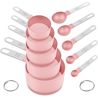 Measuring Cups and Spoons Set, 10 pc Nesting Measure Tools, Kitchen Essentials Gadgets