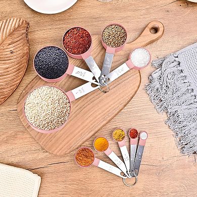 Measuring Cups and Spoons Set, 10 Pieces Nesting Measure Tools, Kitchen Essentials Gadgets