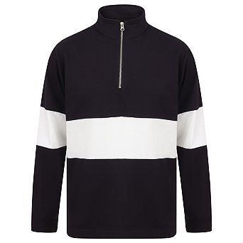 Front Row Unisex Adults Panelled Zip Neck Top