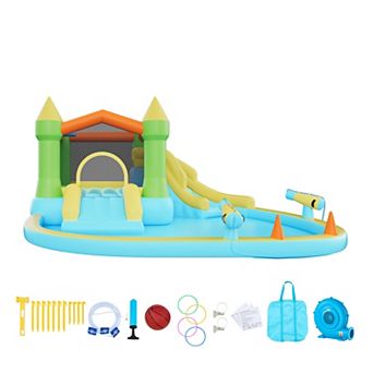 VEVOR Inflatable Bounce House, 12.5 x 13.1 x 6.5 ft Inflatable Bounce House Water Slide
