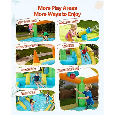 VEVOR Inflatable Bounce House, 12.5 x 13.1 x 6.5 ft Inflatable Bounce House Water Slide