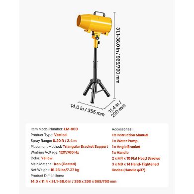 VEVOR Foam Machine, 180 W Party Foam Cannon, Foam Maker with a Tripod Stand, a Submersible Pump