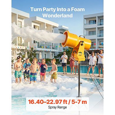 VEVOR Foam Machine, Auto Oscillation Foam Cannon Party Machine, with Fan, 3-Color LED Lights