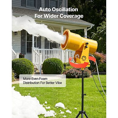 VEVOR Foam Machine, Auto Oscillation Foam Cannon Party Machine, with Fan, 3-Color LED Lights