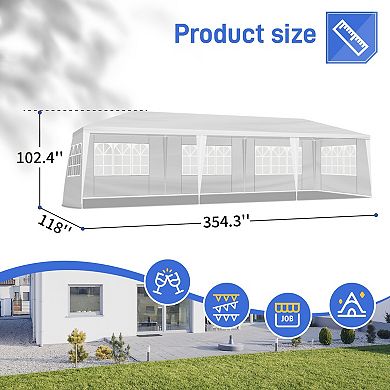 5-Sided Outdoor Party Tent with Windows and PE Cover