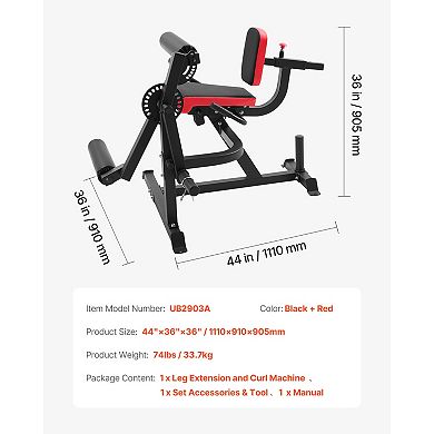 VEVOR Leg Extension and Curl Machine, 700 lbs Capacity Lower Body Special Leg Machines