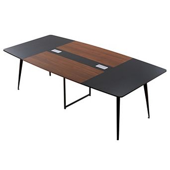 VEVOR Conference Table, 8 ft Boat Shaped Office Meeting Table for 10 Person, with Metal Legs