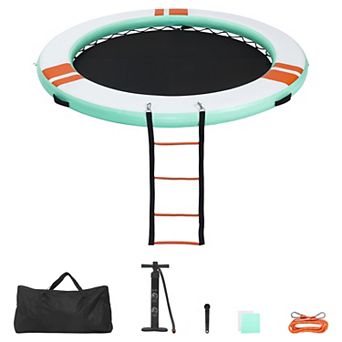 VEVOR Inflatable Floating Dock, 12 FT Round Inflatable Dock Platform, Non-Slip with Carrying Bag