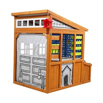 VEVOR Outdoor Playhouse, Cedar Wooden Kids Playhouse with Bird Nest, Doorbell,for Aged 3 to 10