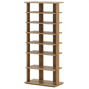 7 tier Double-Row Shoe Rack with Adjustable Shelves & Anti-Tip Design