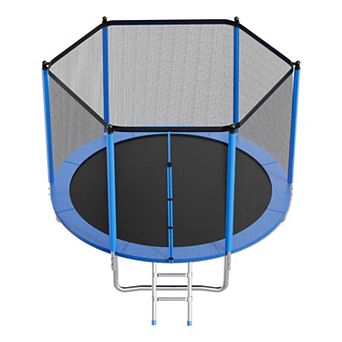 VEVOR Outdoor Trampoline, 10FT Round Recreational Trampoline with Enclosure Net, ASTM Approved