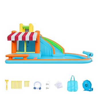 VEVOR Inflatable Bounce House, 14.9 x 12.8 x 7.8 ft Inflatable Bounce House Water Slide