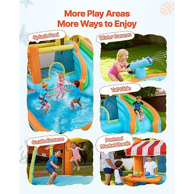 VEVOR Inflatable Bounce House, 14.9 x 12.8 x 7.8 ft Inflatable Bounce House Water Slide