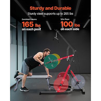 VEVOR Home Gym Equipment, Leverage Gym with 2:1 Ratio LAT Low Row System, Strength Training Machine