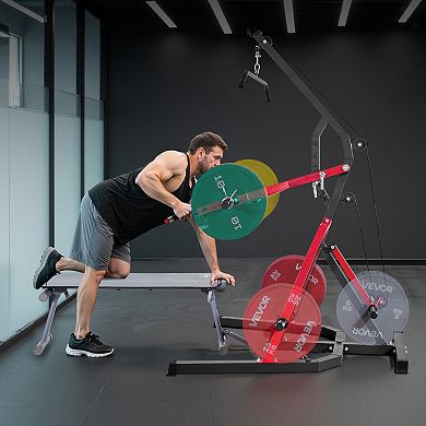 VEVOR Home Gym Equipment, Leverage Gym with 2:1 Ratio LAT Low Row System, Strength Training Machine