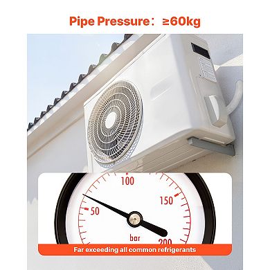 VEVOR 100ft Mini Split Line Set, 3/8” & 5/8” OD AC Copper Tubing Pipe, 3/8 White PE Insulated Coil