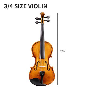 Acoustic Student Violin Set with Case, Bow, Accessories