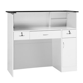 VEVOR Reception Desk, 50 inch Rectangular Front Counter Table, 3 Drawers