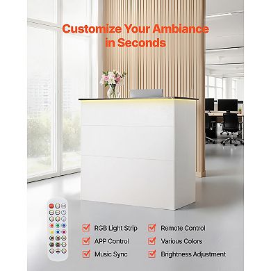 VEVOR Reception Desk, 50 inch Rectangular Front Counter Table, 3 Drawers