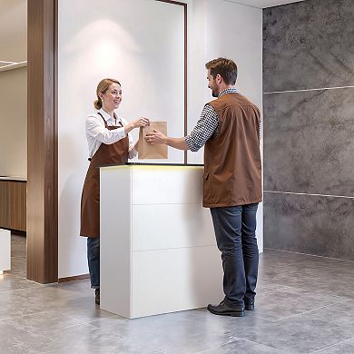 VEVOR Reception Desk, 50 inch Rectangular Front Counter Table, 3 Drawers